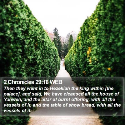 2 Chronicles 29:18 WEB Bible Verse Image