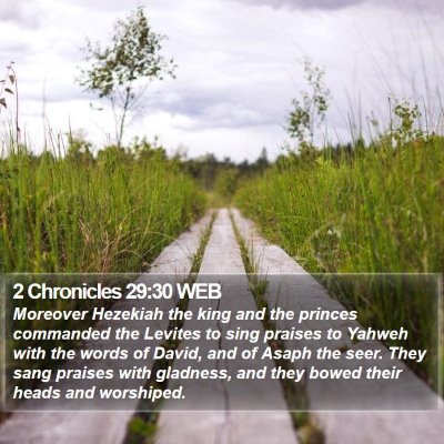 2 Chronicles 29:30 WEB Bible Verse Image