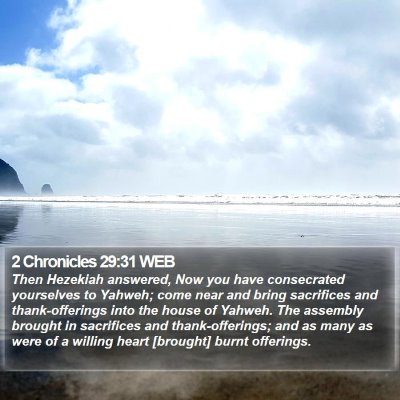 2 Chronicles 29:31 WEB Bible Verse Image
