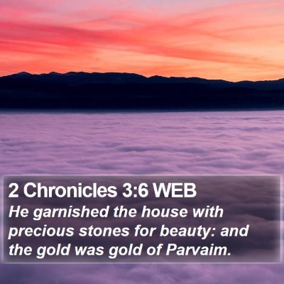 2 Chronicles 3:6 WEB Bible Verse Image