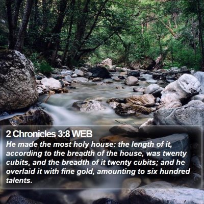 2 Chronicles 3:8 WEB Bible Verse Image
