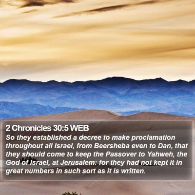 2 Chronicles 30:5 WEB Bible Verse Image