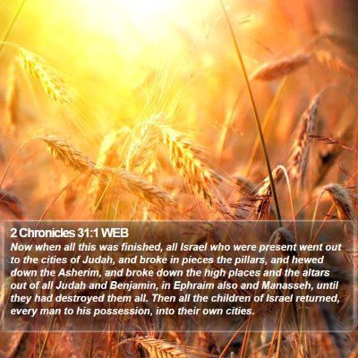 2 Chronicles 31:1 WEB Bible Verse Image