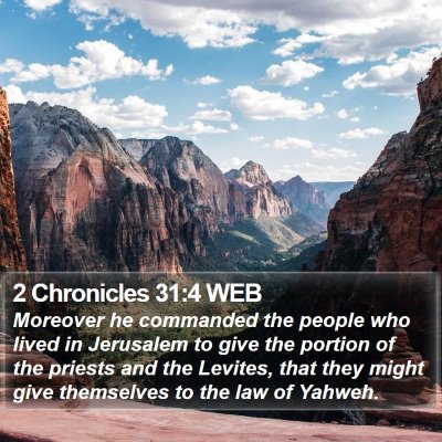 2 Chronicles 31:4 WEB Bible Verse Image