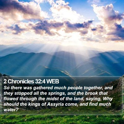 2 Chronicles 32:4 WEB Bible Verse Image