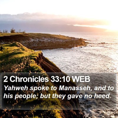 2 Chronicles 33:10 WEB Bible Verse Image