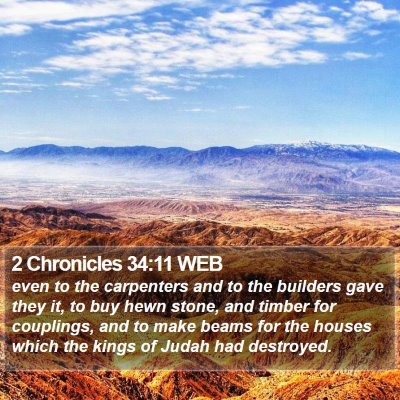 2 Chronicles 34:11 WEB Bible Verse Image