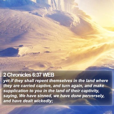 2 Chronicles 6:37 WEB Bible Verse Image