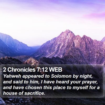 2 Chronicles 7:12 WEB Bible Verse Image