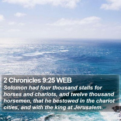 2 Chronicles 9:25 WEB Bible Verse Image