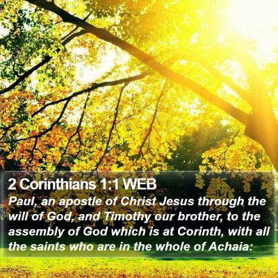 2 Corinthians 1:1 WEB Bible Verse Image