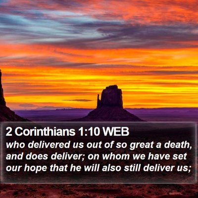 2 Corinthians 1:10 WEB Bible Verse Image