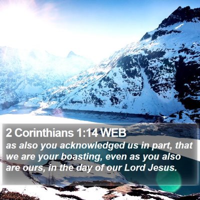 2 Corinthians 1:14 WEB Bible Verse Image