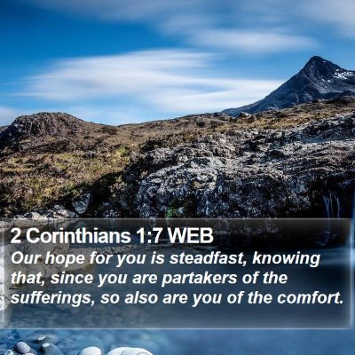 2 Corinthians 1:7 WEB Bible Verse Image