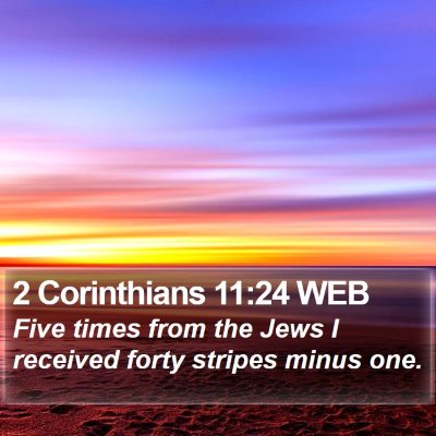 2 Corinthians 11:24 WEB Bible Verse Image
