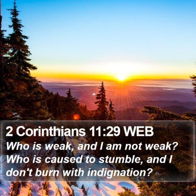 2 Corinthians 11:29 WEB Bible Verse Image