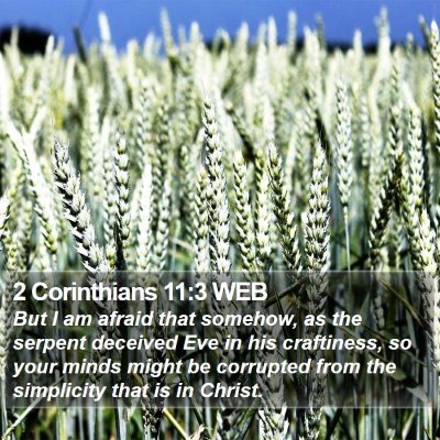 2 Corinthians 11:3 WEB Bible Verse Image