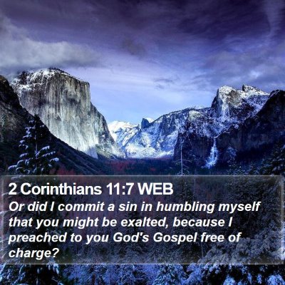 2 Corinthians 11:7 WEB Bible Verse Image