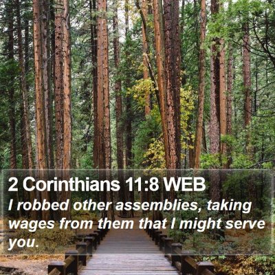 2 Corinthians 11:8 WEB Bible Verse Image