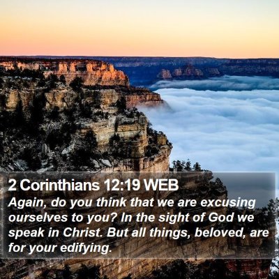 2 Corinthians 12:19 WEB Bible Verse Image