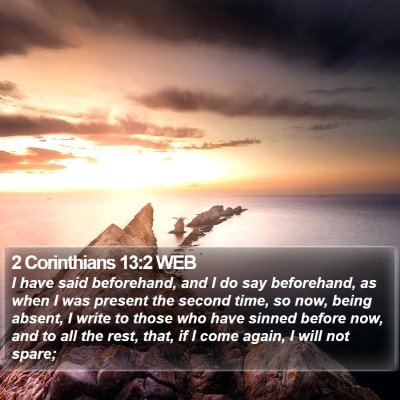 2 Corinthians 13:2 WEB Bible Verse Image
