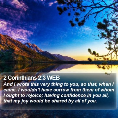 2 Corinthians 2:3 WEB Bible Verse Image