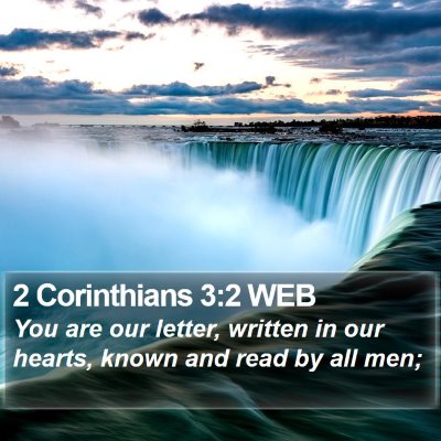 2 Corinthians 3:2 WEB Bible Verse Image