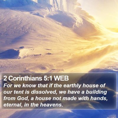 2 Corinthians 5:1 WEB Bible Verse Image