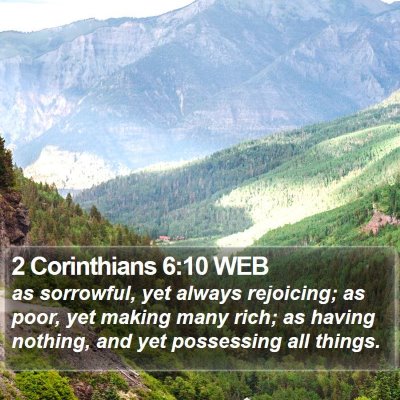 2 Corinthians 6:10 WEB Bible Verse Image