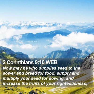 2 Corinthians 9:10 WEB Bible Verse Image