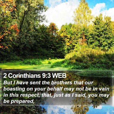 2 Corinthians 9:3 WEB Bible Verse Image