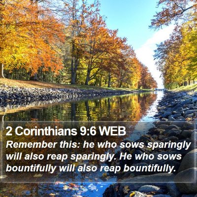 2 Corinthians 9:6 WEB Bible Verse Image