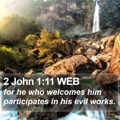 2 John 1:11 WEB Bible Verse Image