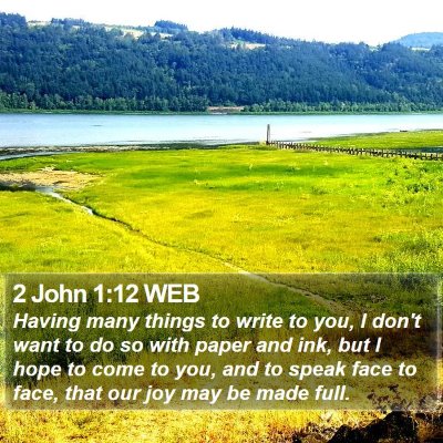 2 John 1:12 WEB Bible Verse Image