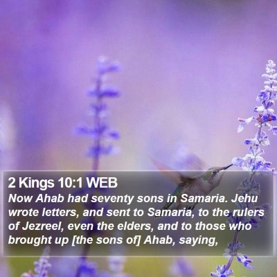 2 Kings 10:1 WEB Bible Verse Image