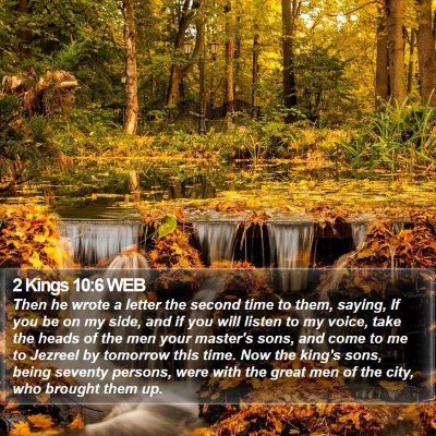 2 Kings 10:6 WEB Bible Verse Image