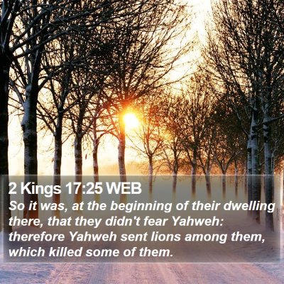 2 Kings 17:25 WEB Bible Verse Image