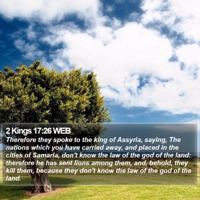 2 Kings 17:26 WEB Bible Verse Image