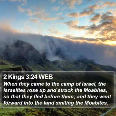 2 Kings 3:24 WEB Bible Verse Image