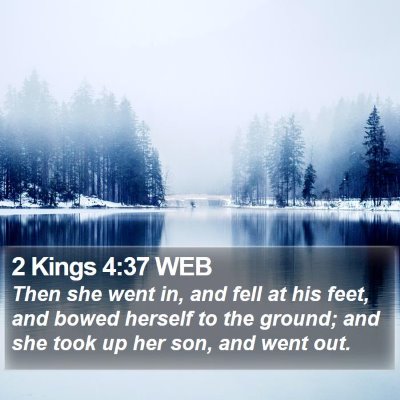 2 Kings 4:37 WEB Bible Verse Image