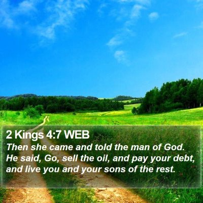 2 Kings 4:7 WEB Bible Verse Image
