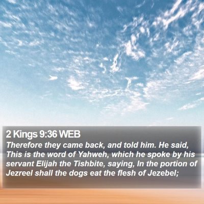 2 Kings 9:36 WEB Bible Verse Image