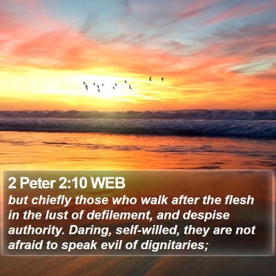 2 Peter 2:10 WEB Bible Verse Image