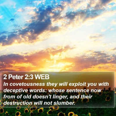 2 Peter 2:3 WEB Bible Verse Image