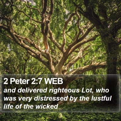 2 Peter 2:7 WEB Bible Verse Image