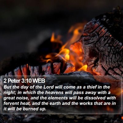 2 Peter 3:10 WEB Bible Verse Image