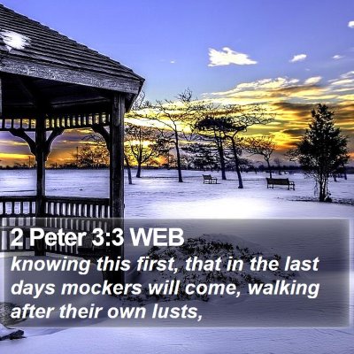 2 Peter 3:3 WEB Bible Verse Image