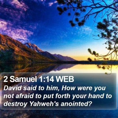 2 Samuel 1:14 WEB Bible Verse Image