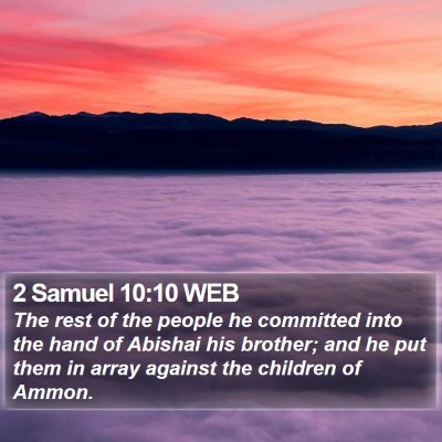 2 Samuel 10:10 WEB Bible Verse Image