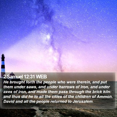 2 Samuel 12:31 WEB Bible Verse Image